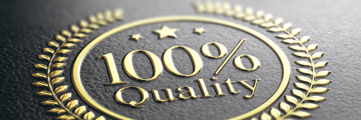 A 100% quality badge for smiles club clear braces.